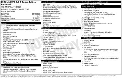 2026 Mazda Mazda3 2.5 S Carbon Edition