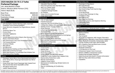 2025 Mazda Mazda CX-70 3.3 Turbo Preferred