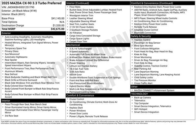 2025 Mazda Mazda CX-90 3.3 Turbo Preferred Package