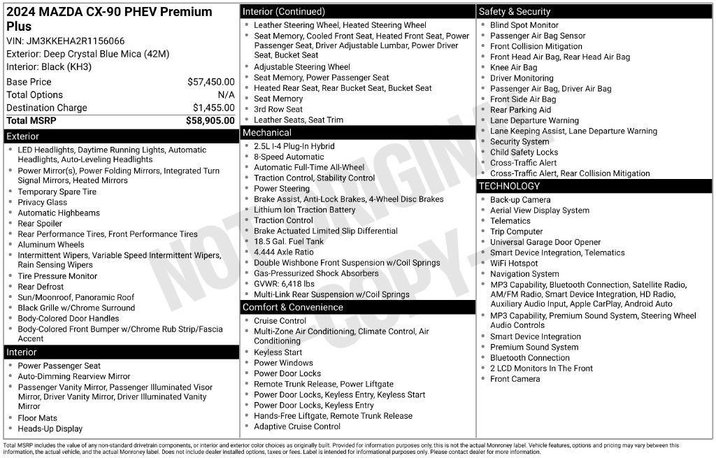 2024 Mazda Mazda CX-90 PHEV Premium Plus