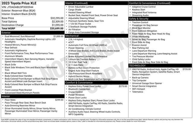 2023 Toyota Prius XLE AWD-e