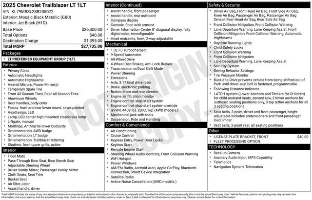 2025 Chevrolet TrailBlazer AWD LT