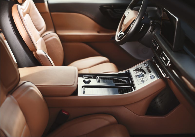 A 2023 Lincoln Aviator® Black Label model is shown in the Flight interior theme | Zeigler Lincoln of Kalamazoo in Kalamazoo MI