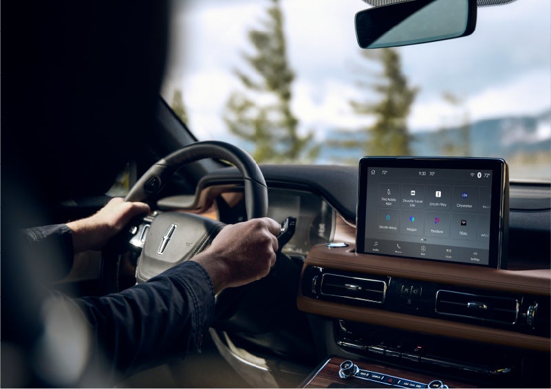 The Lincoln+Alexa app screen is displayed in the center screen of a 2023 Lincoln Aviator® Grand Touring SUV | Zeigler Lincoln of Kalamazoo in Kalamazoo MI