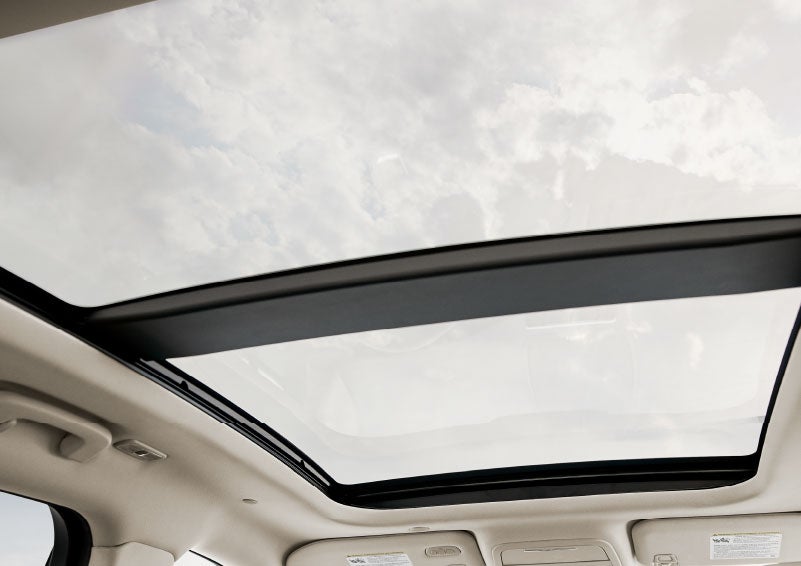 The available panoramic Vista Roof® is shown from inside a 2024 Lincoln Corsair® SUV. | Zeigler Lincoln of Kalamazoo in Kalamazoo MI