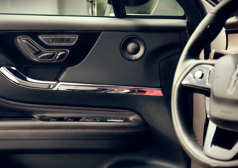An audio speaker is shown in the driver's side door of a 2024 Lincoln Corsair® SUV. | Zeigler Lincoln of Kalamazoo in Kalamazoo MI