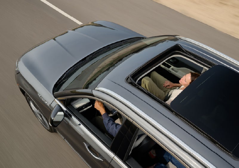 The available panoramic Vista Roof® of a 2027 Lincoln Aviator® SUV is open. | Zeigler Lincoln of Kalamazoo in Kalamazoo MI