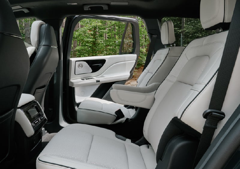 A side view of the second row with captain’s chairs in a 2027 Lincoln Aviator® Black Label™ SUV. | Zeigler Lincoln of Kalamazoo in Kalamazoo MI