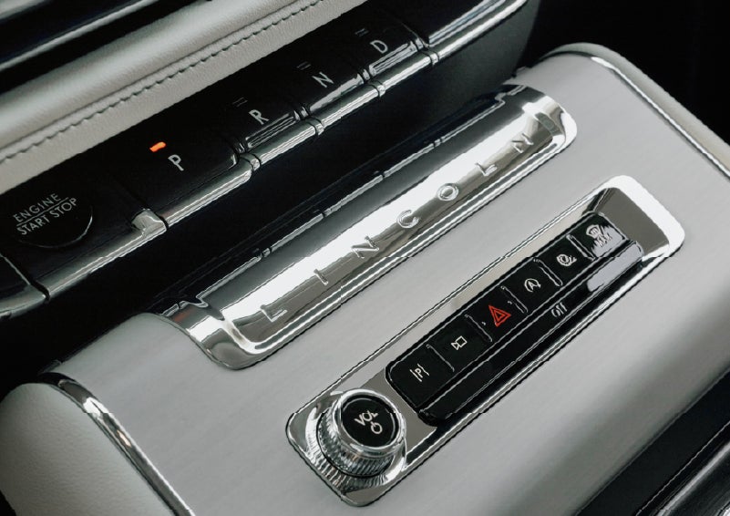 The piano key gear selector of a 2027 Lincoln Aviator® Back Label™ SUV. | Zeigler Lincoln of Kalamazoo in Kalamazoo MI